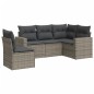 vidaXL Juego de sofás jardín con cojines 5 pzas ratán sintético gris vidaXL Juego de sofás jardín con cojines 5 pzas ratán sintético gris