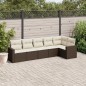vidaXL Set sofás de jardín 6 piezas y cojines ratán sintético marrón vidaXL Set sofás de jardín 6 piezas y cojines ratán sintético marrón