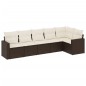 vidaXL Set sofás de jardín 6 piezas y cojines ratán sintético marrón vidaXL Set sofás de jardín 6 piezas y cojines ratán sintético marrón