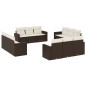 vidaXL Set de sofás de jardín y cojines 12 pzas ratán sintético marrón vidaXL Set de sofás de jardín y cojines 12 pzas ratán sintético marrón