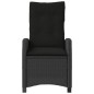 vidaXL Sillón reclinable de jardín con cojines ratán sintético negro