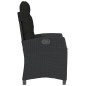 vidaXL Sillón reclinable de jardín con cojines ratán sintético negro
