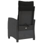 vidaXL Sillón reclinable de jardín con cojines ratán sintético negro