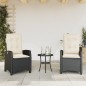 vidaXL Sillones reclinable jardín cojines 2 uds ratán sintético negro vidaXL Sillones reclinable jardín cojines 2 uds ratán sintético negro