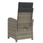 vidaXL Sillón reclinable de jardín con reposapiés ratán sintético gris vidaXL Sillón reclinable de jardín con reposapiés ratán sintético gris