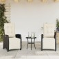 vidaXL Sillones reclinables jardín con reposapiés 2 uds ratán PE negro vidaXL Sillones reclinables jardín con reposapiés 2 uds ratán PE negro