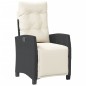 vidaXL Sillones reclinables jardín con reposapiés 2 uds ratán PE negro vidaXL Sillones reclinables jardín con reposapiés 2 uds ratán PE negro