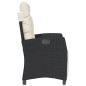 vidaXL Sillones reclinables jardín con reposapiés 2 uds ratán PE negro vidaXL Sillones reclinables jardín con reposapiés 2 uds ratán PE negro