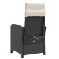 vidaXL Sillones reclinables jardín con reposapiés 2 uds ratán PE negro vidaXL Sillones reclinables jardín con reposapiés 2 uds ratán PE negro