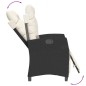 vidaXL Sillones reclinables jardín con reposapiés 2 uds ratán PE negro vidaXL Sillones reclinables jardín con reposapiés 2 uds ratán PE negro