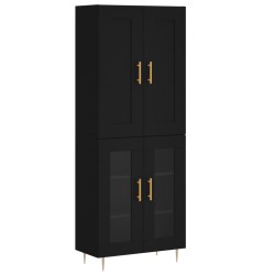 vidaXL Aparador alto madera contrachapada negro 69,5x34x180 cm