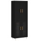 vidaXL Aparador alto madera contrachapada negro 69,5x34x180 cm