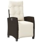 vidaXL Sillones reclinables jardín y reposapiés 2 uds ratán PE marrón vidaXL Sillones reclinables jardín y reposapiés 2 uds ratán PE marrón