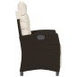 vidaXL Sillones reclinables jardín y reposapiés 2 uds ratán PE marrón vidaXL Sillones reclinables jardín y reposapiés 2 uds ratán PE marrón