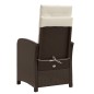 vidaXL Sillones reclinables jardín y reposapiés 2 uds ratán PE marrón vidaXL Sillones reclinables jardín y reposapiés 2 uds ratán PE marrón