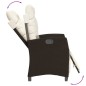 vidaXL Sillones reclinables jardín y reposapiés 2 uds ratán PE marrón vidaXL Sillones reclinables jardín y reposapiés 2 uds ratán PE marrón