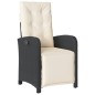 vidaXL Sillones reclinables jardín con reposapiés 2 uds ratán PE negro vidaXL Sillones reclinables jardín con reposapiés 2 uds ratán PE negro
