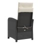 vidaXL Sillones reclinables jardín con reposapiés 2 uds ratán PE negro vidaXL Sillones reclinables jardín con reposapiés 2 uds ratán PE negro