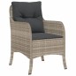 vidaXL Set comedor de jardín 3 pzas cojines ratán sintético gris claro