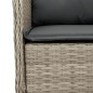 vidaXL Set comedor de jardín 3 pzas cojines ratán sintético gris claro