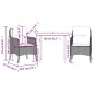 vidaXL Set comedor de jardín 3 pzas cojines ratán sintético gris claro
