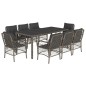 vidaXL Set comedor jardín 9 pzas y cojines ratán sintético gris vidaXL Set comedor jardín 9 pzas y cojines ratán sintético gris