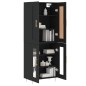 vidaXL Aparador alto madera contrachapada negro 69,5x34x180 cm