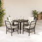 vidaXL Set comedor de jardín 5 piezas y cojines ratán sintético marrón vidaXL Set comedor de jardín 5 piezas y cojines ratán sintético marrón