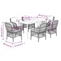 vidaXL Set de comedor de jardín 7 pzas y cojines ratán sintético negro vidaXL Set de comedor de jardín 7 pzas y cojines ratán sintético negro