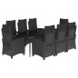 vidaXL Set de comedor de jardín 9 pzas y cojines ratán sintético negro vidaXL Set de comedor de jardín 9 pzas y cojines ratán sintético negro