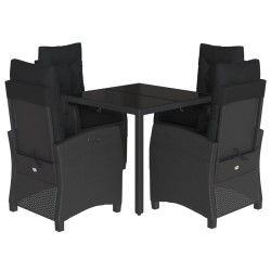 vidaXL Set de muebles jardín 5 pzas con cojines ratán sintético negro