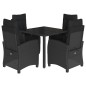 vidaXL Set de muebles jardín 5 pzas con cojines ratán sintético negro vidaXL Set de muebles jardín 5 pzas con cojines ratán sintético negro