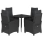 vidaXL Set de muebles jardín 5 pzas con cojines ratán sintético negro vidaXL Set de muebles jardín 5 pzas con cojines ratán sintético negro