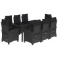 vidaXL Set de comedor de jardín 9 pzas y cojines ratán sintético negro vidaXL Set de comedor de jardín 9 pzas y cojines ratán sintético negro