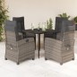 vidaXL Set comedor de jardín 5 piezas con cojines ratán sintético gris