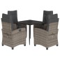 vidaXL Set comedor de jardín 5 piezas con cojines ratán sintético gris