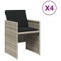 vidaXL Sillones de jardín con cojines 4 uds ratán sintético gris claro vidaXL Sillones de jardín con cojines 4 uds ratán sintético gris claro