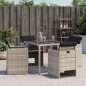 vidaXL Sillones de jardín con cojines 4 uds ratán sintético gris claro vidaXL Sillones de jardín con cojines 4 uds ratán sintético gris claro