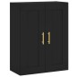 vidaXL Aparador alto madera contrachapada negro 69,5x34x180 cm