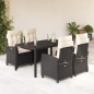 vidaXL Set de muebles jardín 5 pzas con cojines ratán sintético negro vidaXL Set de muebles jardín 5 pzas con cojines ratán sintético negro