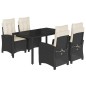vidaXL Set de muebles jardín 5 pzas con cojines ratán sintético negro vidaXL Set de muebles jardín 5 pzas con cojines ratán sintético negro
