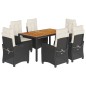 vidaXL Set de comedor de jardín 7 pzas y cojines ratán sintético negro vidaXL Set de comedor de jardín 7 pzas y cojines ratán sintético negro