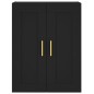 vidaXL Aparador alto madera contrachapada negro 69,5x34x180 cm