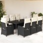 vidaXL Set de comedor de jardín 9 pzas y cojines ratán sintético negro vidaXL Set de comedor de jardín 9 pzas y cojines ratán sintético negro