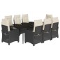 vidaXL Set de comedor de jardín 9 pzas y cojines ratán sintético negro vidaXL Set de comedor de jardín 9 pzas y cojines ratán sintético negro
