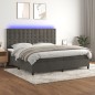 vidaXL Cama box spring colchón y LED terciopelo gris oscuro 200x200 cm vidaXL Cama box spring colchón y LED terciopelo gris oscuro 200x200 cm
