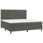 vidaXL Cama box spring colchón y LED terciopelo gris oscuro 200x200 cm vidaXL Cama box spring colchón y LED terciopelo gris oscuro 200x200 cm