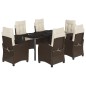 vidaXL Set comedor de jardín 7 pzas con cojines ratán sintético marrón vidaXL Set comedor de jardín 7 pzas con cojines ratán sintético marrón