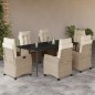 vidaXL Set comedor de jardín 7 pzas con cojines ratán sintético beige vidaXL Set comedor de jardín 7 pzas con cojines ratán sintético beige