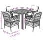 vidaXL Set comedor de jardín 5 piezas con cojines ratán sintético gris vidaXL Set comedor de jardín 5 piezas con cojines ratán sintético gris